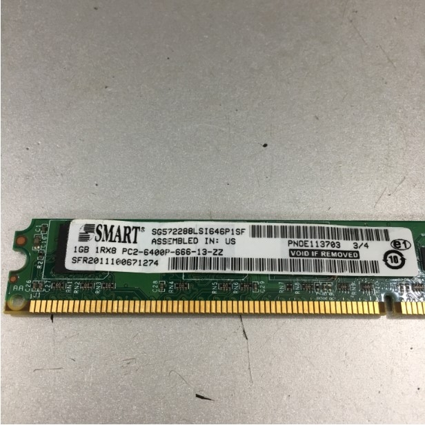 Ram Máy Chủ SMART 1GB 1RX8 PC2-6400P-666-13-ZZ DDR2-800MHz ECC SG572288LSI646P1SF For IBM System Storage DS3500 DS3512 Express Dual Controller