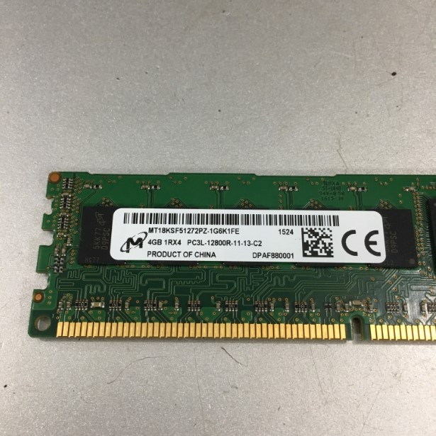 Ram Máy Chủ MICRON MT18KSF51272PZ-1G6K1FE 4GB 1RX4 PC3L-12800R-11-13-C2 DDR3 1600 ECC REG For Server ONLY