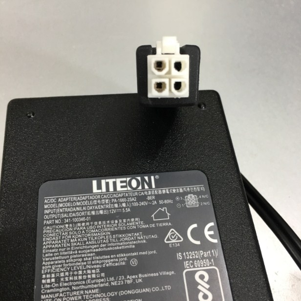 Adapter 12V 5.5A 66W LITEON PA-1660-2SA2 For Thiết Bị Mạng Tường Lửa Cisco ASA 5506 Firewall Connector Size 4 Pin ATX Molex