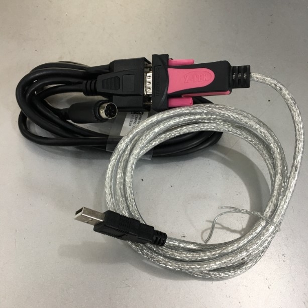 Bộ Combo Cáp Kết Nối Serial Config Cable RS232 DB9 Female to Mini Din 8 Pin Male 1.8M & USB to RS232 Z-TEK For Visca Connect to Lancom Router Devices