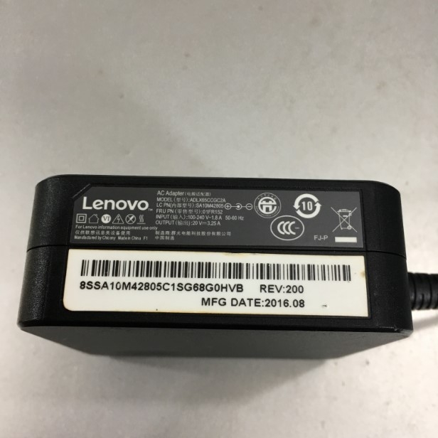 Adapter 20V 3.25A 65W Lenovo ADLX65CCGE2A Connector Size 4.0mm x 1.7mm