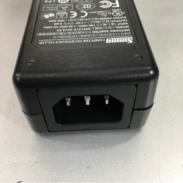 Adapter 12V 2A 24W SUNNY SYS1319-2412-T3 IEC C14 Connector Size 4.0mm x 1.25mm