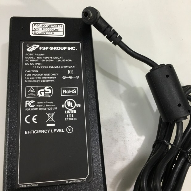 Adapter 12V 6.25A 75W Original FSP 075-DMCA1 For Camera Hội Nghị Truyền Hình Aver CAM540 CAM520 CAM530 VC520 Connector Size 5.5mm x 2.5mm