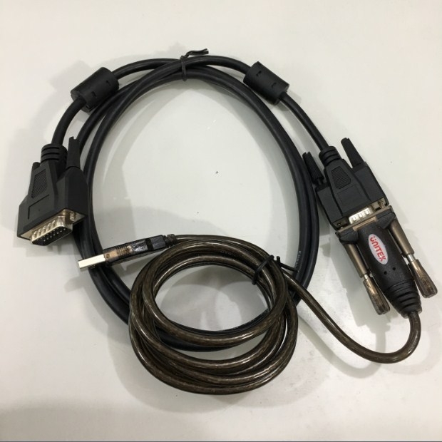 Bộ Combo Cáp Lập Trình Siemens 6XV1440-2KH32  Connection Cable RS232 DB9 to 15 Pin D Sub DB15 Female Và USB to RS232 UNITEK Y-105