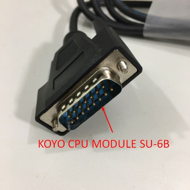 Cáp Kết Nối PLC Programming KOYO CPU MODULE SU-6B Với Máy Tính Để Nạp Code RS232C DB15 Male to DB9 Female Cable Length 1.8M