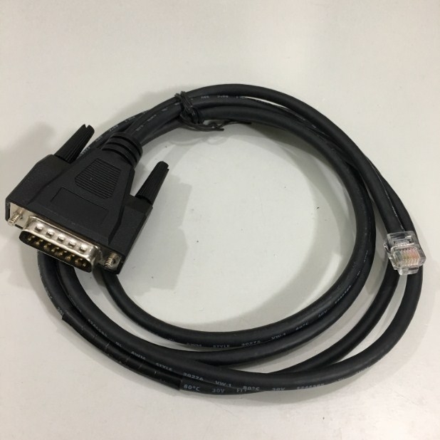 Cáp Kết Nối PLC Programming D4-1000CBL Cable KOYO DirectLOGIC 405 Với DV-1000 Direct View RS232C DB15 Male to RJ12 6 Pin Length 1.8M