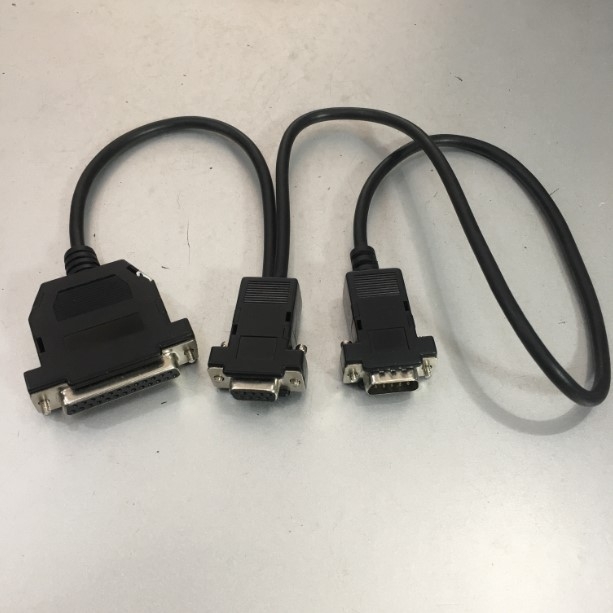 Cáp Nối Tiếp RS232 Serial Y Cable DB25 Female to DB9 Female & DB9 Male External Serial