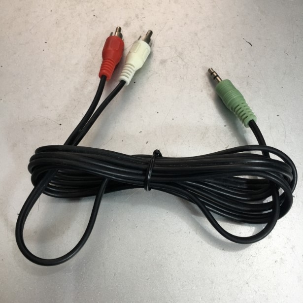 Cáp Tín Hiệu Âm Thanh Audio Cable 3.5mm Male to 2x RCA Male Black Length 1.5M