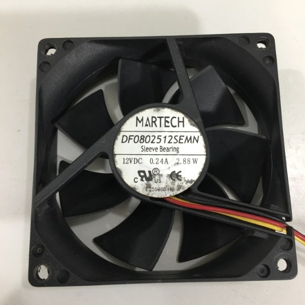 Fan MARTECH DF0802512SEMN 80x80x25mm DC 12V 0.24A Connector 3Pin