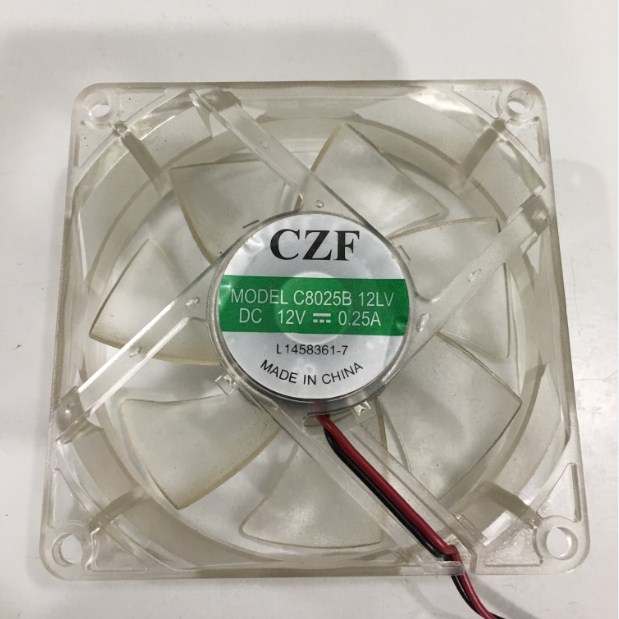 Fan LED CZF C8025B 12LV 80x80x25mm DC 12V 0.25A Connector 2Pin