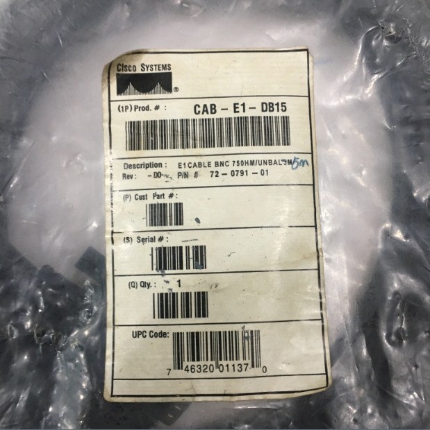 Cáp Điều Khiển Cisco Systems CAB-E1-DB15 Serial Cable DB15 Male to DB15 Male Length 5Metres