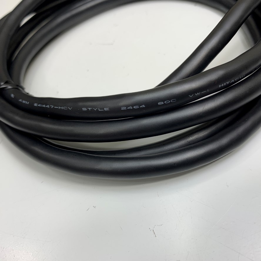 Cáp Điều Khiển DB15 Male to Male 15 Pin 2 Row Serial Straight Through Dài 2M 6.5ft Shielded Cable Hitachi E41447-HCV 15 Core x 0.17mm² 80°C 300V OD 8.0mm Black For Data Communication CNC