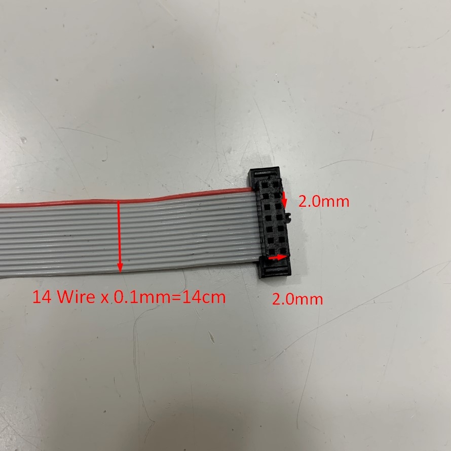Cáp 14 Pin IDC Pitch 2.0mm Flat Ribbon Cable 14 Wire x 1.0mm Dài 22Cm For Xilinx DLC10 Platform Cable USB II, LINECARD DEBUG BOARD N0003167 REV-01