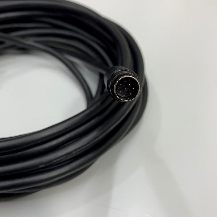 Cáp Lập Trình RS-422 Communication Dài 8M 27ft Cable Shielded Hitachi Mini Din 8 Pin to DB9 Male For HMI Omron NB Series And Mitsubishi PLC FX-Series