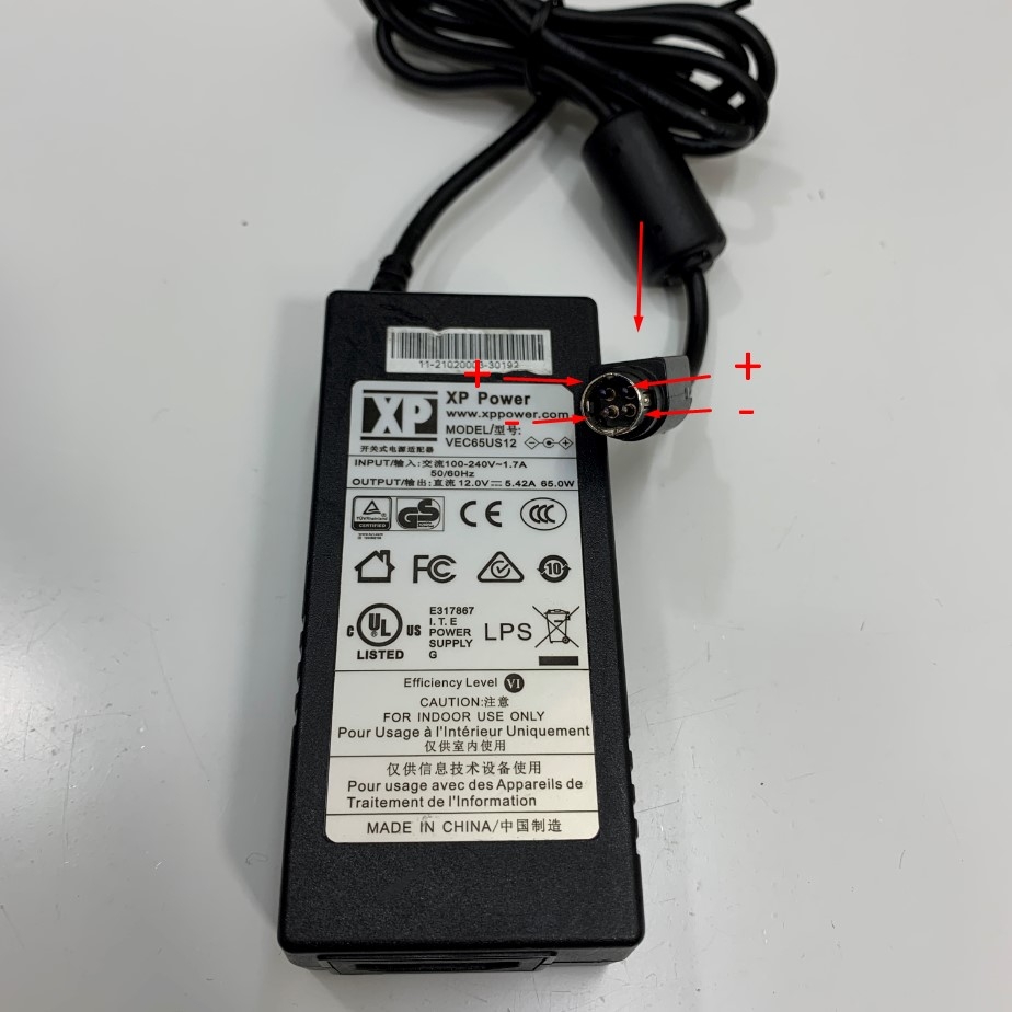 Adapter 12V 5.42A 65W XP Power Connector Size 4 Pin Mini Din 10mm For Medical Monitor Màn Hình Chẩn Đoán Hình Ảnh Wacom Cintiq 22HD touch DTH-2200/K 21.5