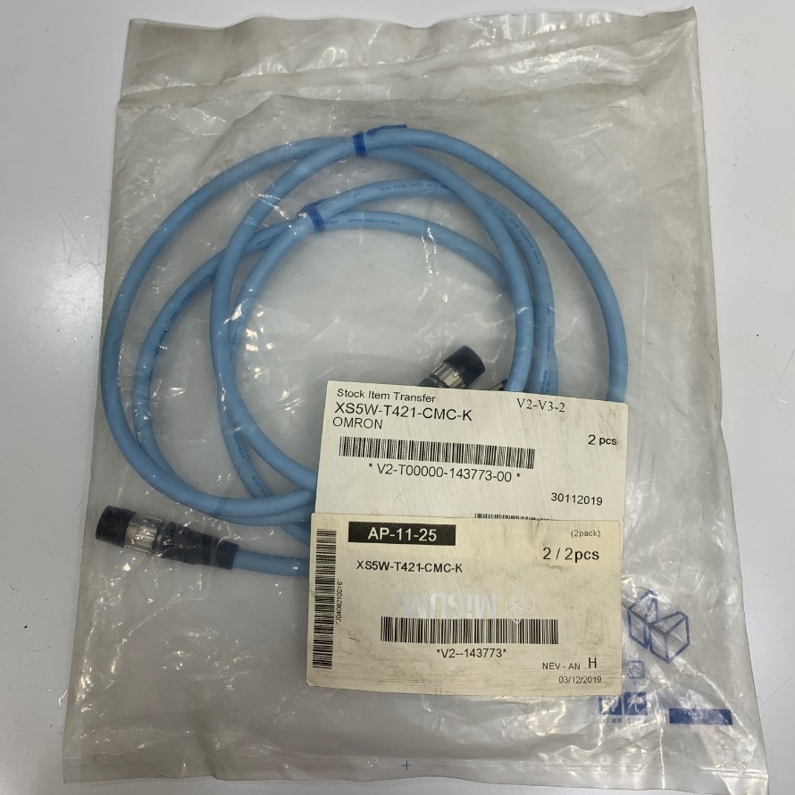 Cáp OMRON XS5W-T421-CMC-K Dài 1M 3.3ft Industrial Ethernet Cable M12 4 Pin D-Code Male to RJ45 Cable  KETH-PSB-OMR 22AWG×2P KURAMO E317214 (UL) - C(UL) CM 4C22AWG SHIELDED 75C