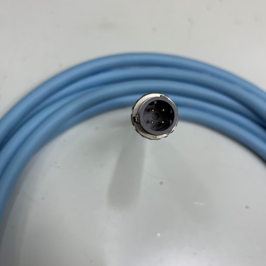 Cáp OMRON XS5W-T421-EMC-K Dài 3M 10ft Industrial Ethernet Connector XS5/XS6 M12 Shielded Cable M12 4 Pin D-Code Male to RJ45 For Industrial Ethernet Lan Cable