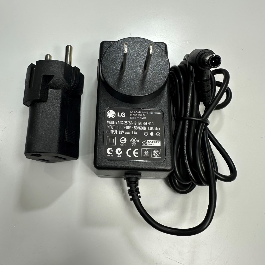 Adapter 19V 1.7A 32W LG ADS-25FSF-19 EU Plug Connector Tip Size 6.5mm x 4.4mm For LG Monitor Switching Power Supply