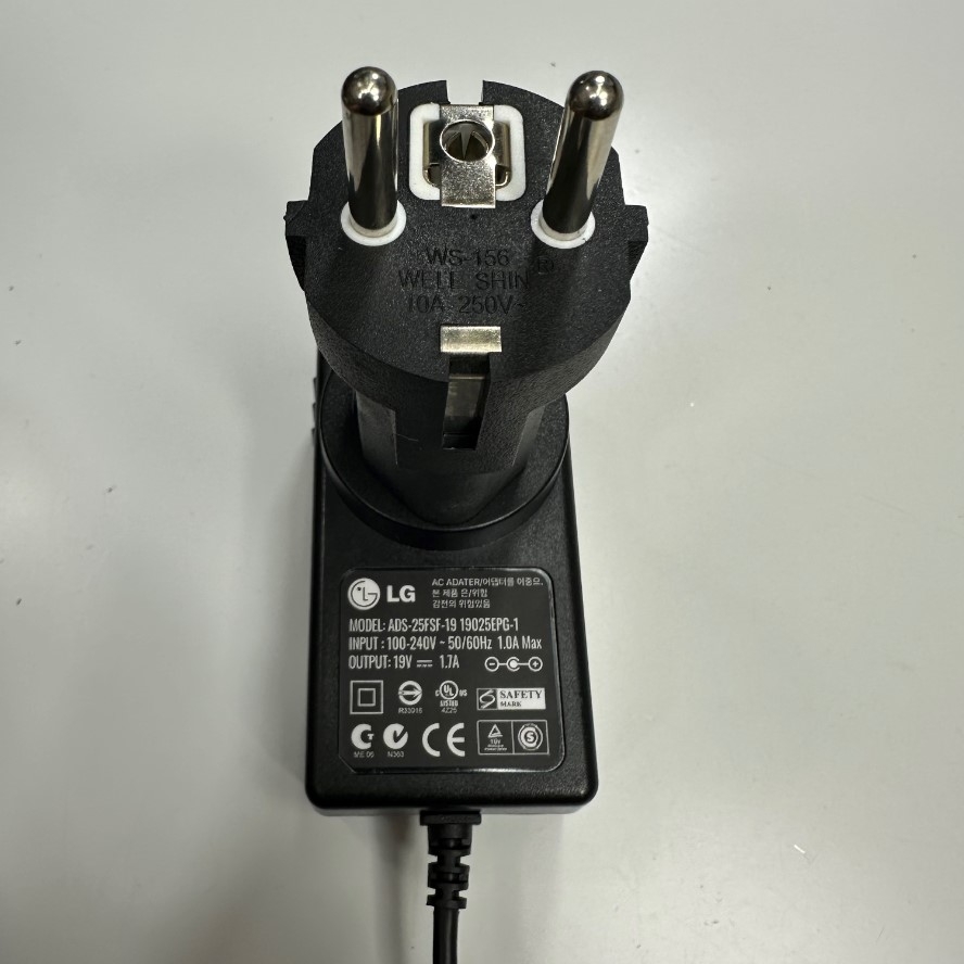Adapter 19V 1.7A 32W LG ADS-25FSF-19 EU Plug Connector Tip Size 6.5mm x 4.4mm For LG Monitor Switching Power Supply