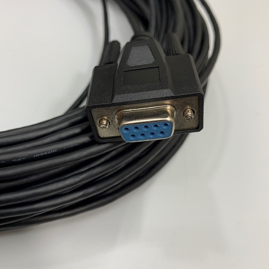 Cáp RS232C Serial Null Modem Dài 20M Cable Slim OD 3.4mm Shielded HITACHI COM Port Cable DB9 Female to Female For Medical Hospital Cable, Industrial Cable Connector