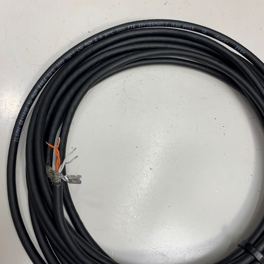 Cáp 7M 24ft ILSAN Shielded Cable 4 Core x 0.12mm² 26AWG E211405 AWM 2517 105°C 300V VW-1 OD 5.8mm For Điều Khiển Chuyển Động Robot Power and Data Cable Industrial Robotic
