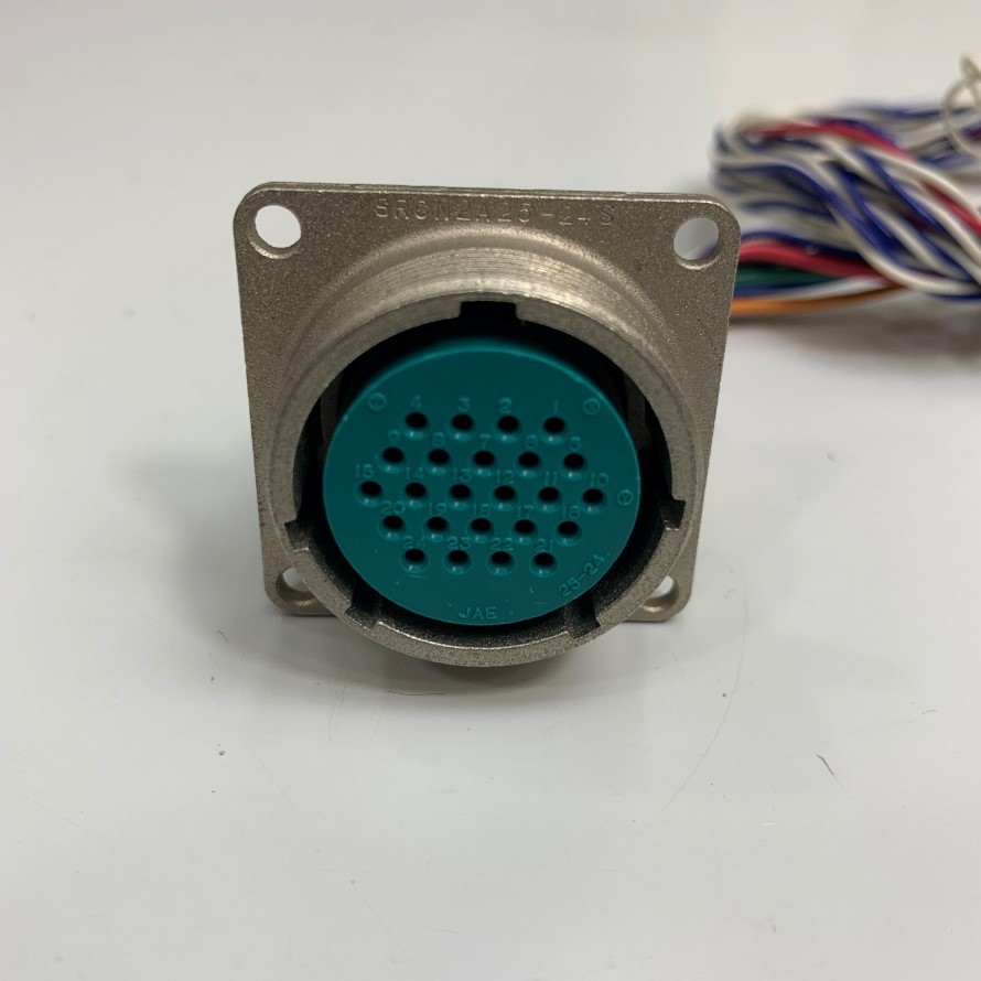 Cáp Techno Drive Board JAE SRCN2A25-24S 24 Pin Female Circular Connector to Matsushita IDC 26 Pin Female Pitch 2.54mm Dài 0.3M