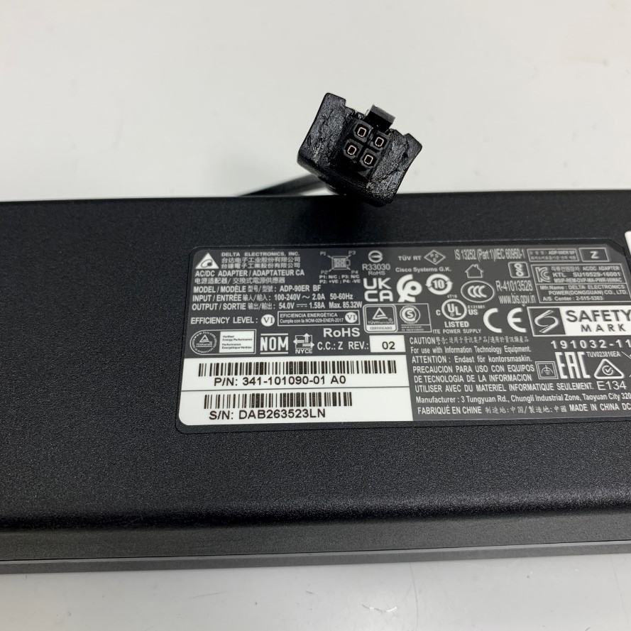 Adapter 54V 1.67A 90W DELTA Connector Size Molex 4 Pin Pitch 3.0mm OEM HP PA-1900-2P-LF 5066-2164 54V 1.67A 90W PA2 For PoE Switch HPE Aruba 2530-8G  J9774A, 2530-8G J97748, 2930F-8G 2SFP