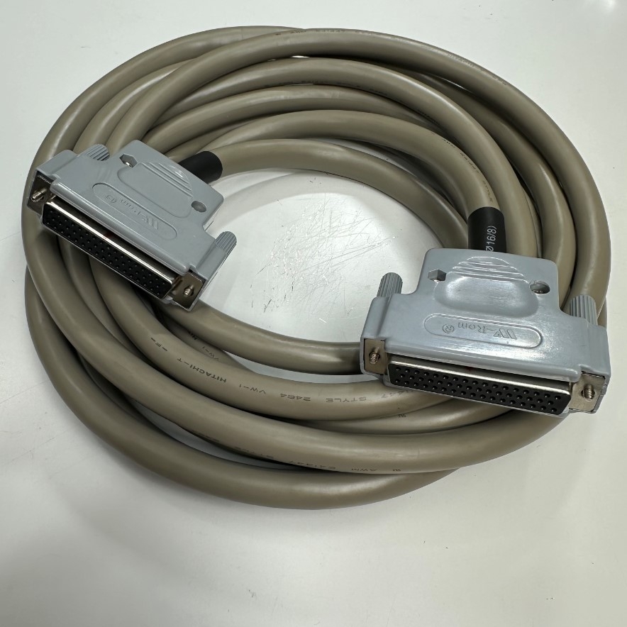 Cáp 5M 17ft SKUCSMN50FF-15 Connector DB50 Female to Female 50 Pin D-Sub 3 Rows Data Shielded Cable Grey OD 13mm For I/O Signal Encoder Servo Drive/CNC Machining Cable/Siemens Simatic