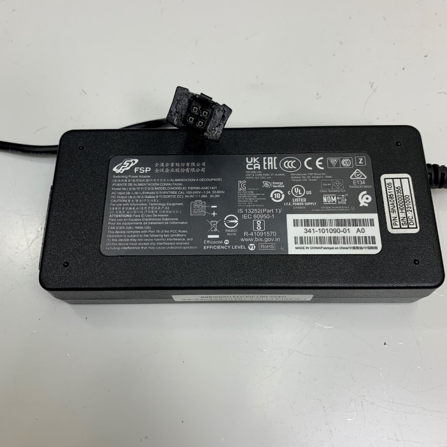 Adapter 54V 1.58A 85W FSP Connector Size Molex 4 Pin Pitch 3.0mm OEM HP PA-1900-2P-LF For HP Aruba Switch PoE 2530-8G-POE J9774A 2930F 2SFP J9982A J9870A