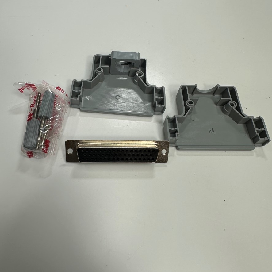 Đầu Jack Hàn Chống Oxy Hóa W-Rom DB50 Female Jack 50 Pin 3 Rows D-sub Connector Plastic Hood Cover Backshell For Servo Drive Encoder Socket Adapter Cable
