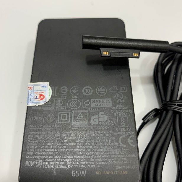 Microsoft Surface Book Pro 3 4 65W 15V 4A 5V 1A Adapter X947124-003 For Microsoft Surface Pro 256GB 1866
