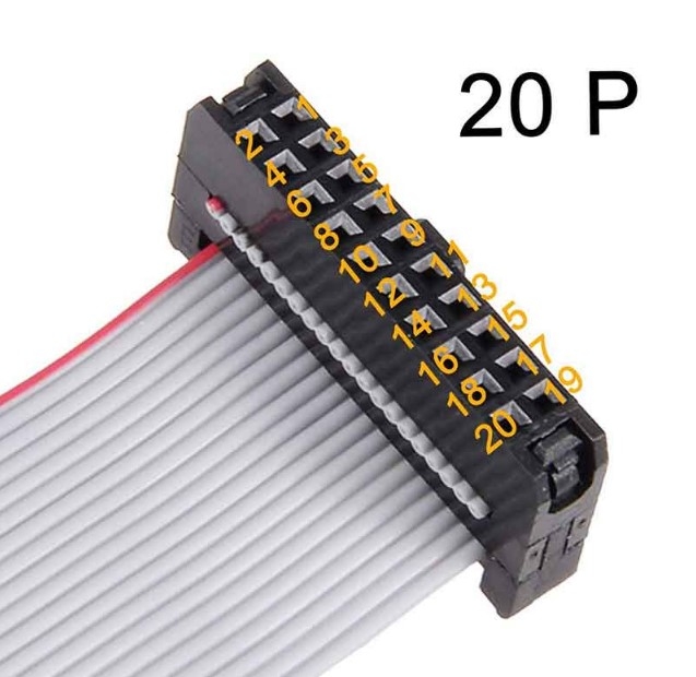 Cáp Hirose IDC 20 Pin F/F IDC Flat Ribbon Cable 20 Wire Dài 0.5M IDC Pitch 2.54mm Type C Cable Pitch 1.27mm For Terminal Block Module Hirose PLC CNC CMC