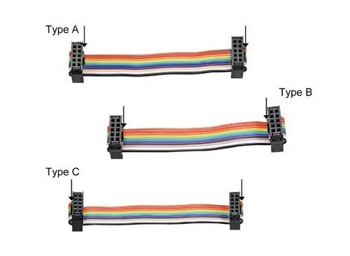 Cáp Hirose IDC 20 Pin F/F IDC Flat Ribbon Cable 20 Wire Dài 0.5M IDC Pitch 2.54mm Type C Cable Pitch 1.27mm For Terminal Block Module Hirose PLC CNC CMC