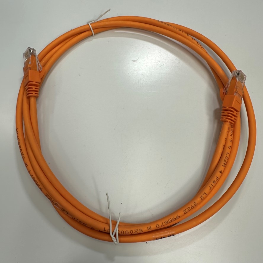 Cáp Mạng 2M 6.5ft N101.21EEOO Nexans Essential CAT6 Unscreened UTP Ethernet Cable RJ45 to RJ45 Orange LSZH 24AWG Nexans 4PR For Industrial Ethernet Cable