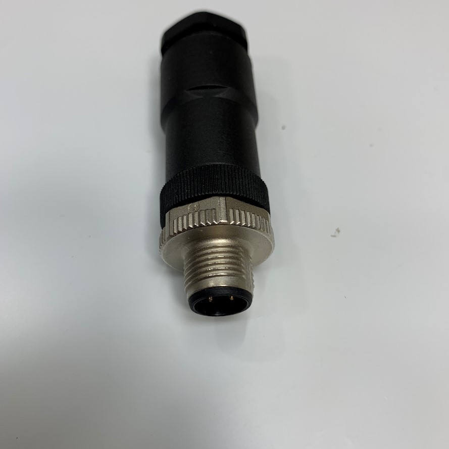 Đầu Jack Binder Connector M12 A-Coded 4 Pin Male Gold Plated Screw Terminal Straight For Industrial Sensor Cable M12 Connector Circular