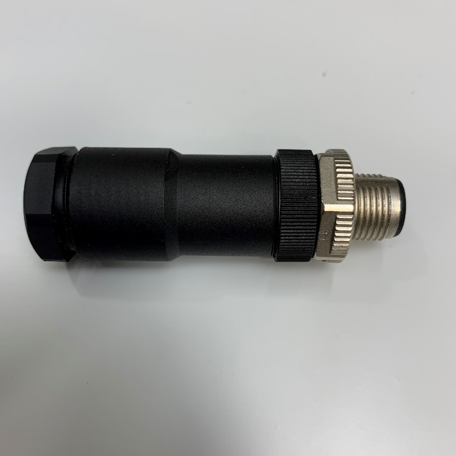 Đầu Jack Binder Connector M12 A-Coded 4 Pin Male Gold Plated Screw Terminal Straight For Industrial Sensor Cable M12 Connector Circular