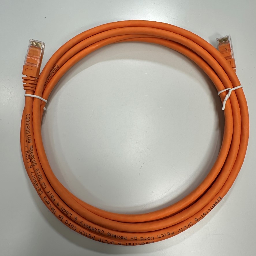Cáp Mạng 3M 10ft N101.21EFOO Nexans Essential Patch Cord CAT6 Unscreened UTP Ethernet Cable RJ45 to RJ45 Orange LSZH 24AWG Nexans 4PR For Industrial Ethernet Cable