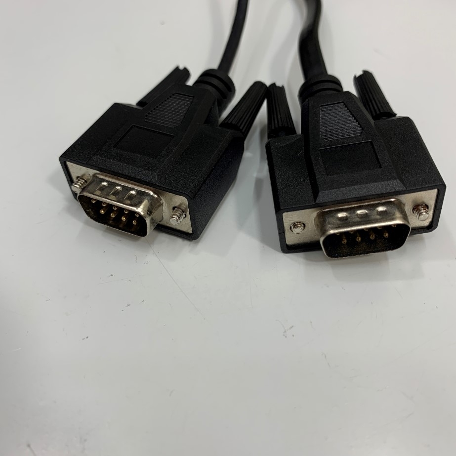 Cáp RS232C Dài 0.4M DB9 Y Splitter Cable DB9 Female to 2 DB9 Male Serial Splitter Straight Through + Null Modem RS232 Cable For Medical Hospital Máy Trong Phòng Xét Nghiệm