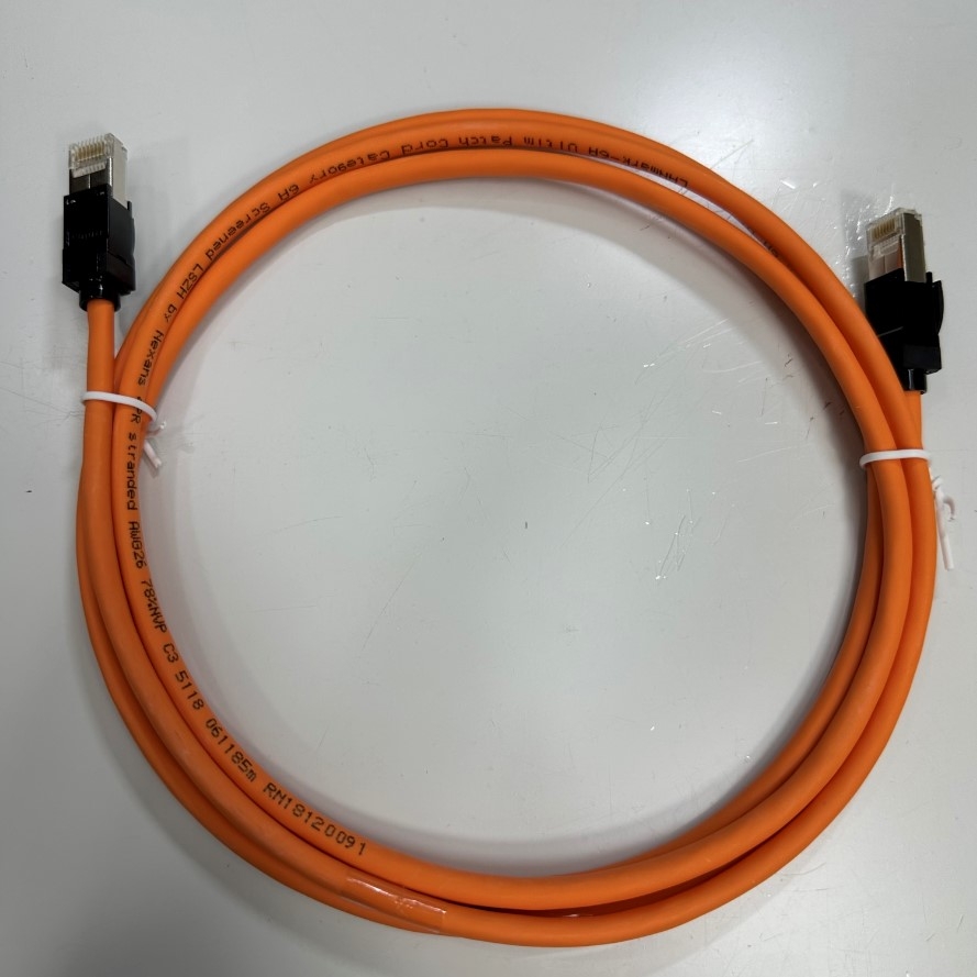 Cáp Mạng 2M 6ft Nexans LANmark-6A Ultim Patch Cord CAT6A N11A.U1F020OK Orange 500MHz RJ45 S/FTP LSZH Shielded 4-Pair 26AWG For Industrial Ethernet Network LAN 10 Gigabit