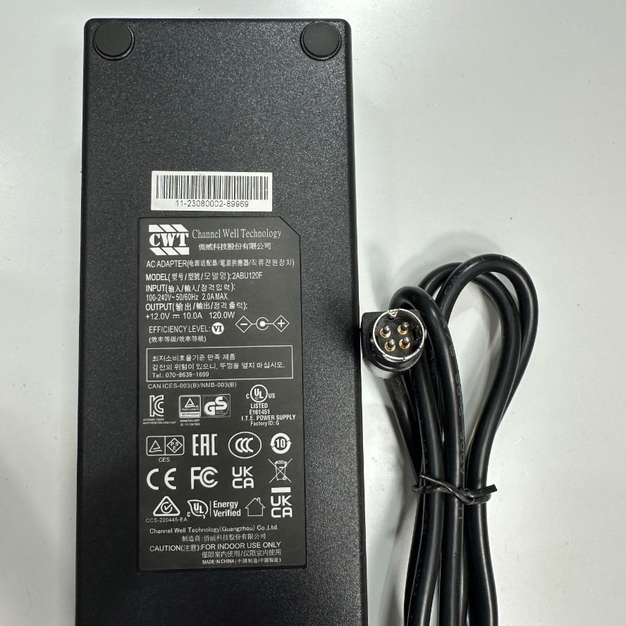 Adapter 12V 10A 120W CWT Channel Well Technology OEM Thay Thế Synology 12V 8.33A 100W EA11011D-120 Connector Tip Size 4 Pin Mini Din 10mm Plug For NAS Server, DS918+ DS918