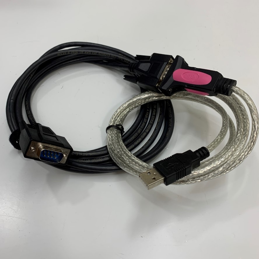 Combo USB to RS232 FTDI Chip Converter + Cáp RS232 Data Interface DB9 Male to Female Shielded Cable Dài 1.8M 6ft For Cân Điện Tử Weighing Balance Marcus TD-AW and Computer