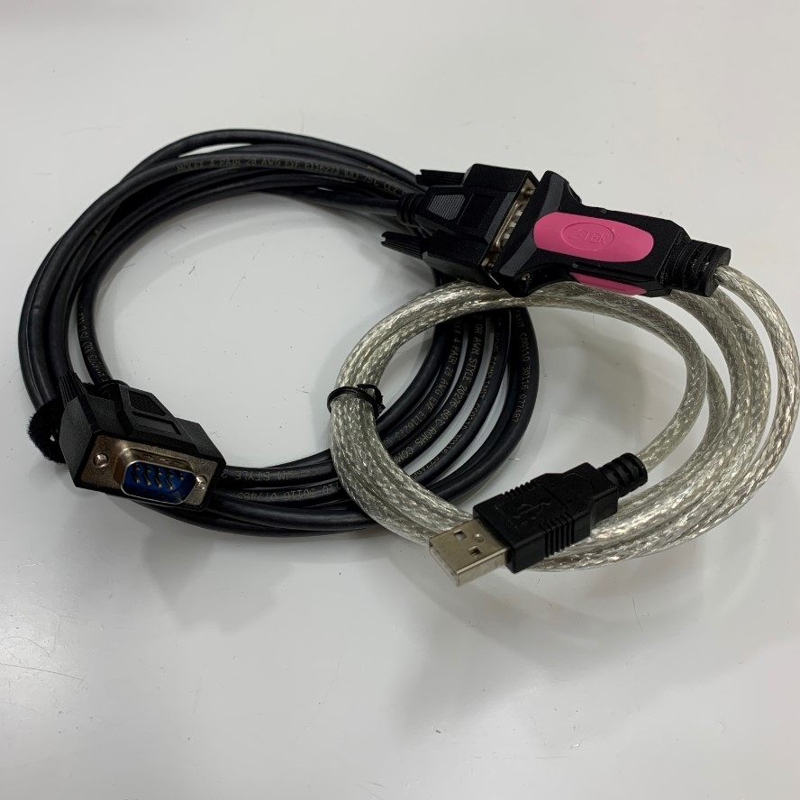 Combo USB to RS232 FTDI 1.8M + Cáp Serial PN 3228 Dài 1.2M 4ft Cable For Máy Đếm Tiểu Phân Hạt Bụi Cầm Tay AEROCET-531S, 831, GT-5218, GT-526S & 804 Met One Instruments with Computer