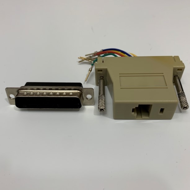 Modular DB25 Male to RJ45 Female RJ45 Adapter RS232, RS422, RS485