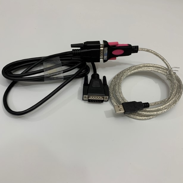 Bộ Combo Cáp Kết Nối RS-232C Cable D-SUB DB15 Male to RS232 Female Dài 1.8M + USB to RS232 Z-TEK For Kết Nối Cân Điện Tử Yaohua Weighing XK3190-A7 Với Máy Tính