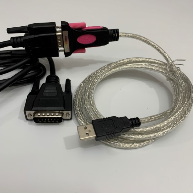 Bộ Combo Cáp Kết Nối RS-232C Cable D-SUB DB15 Male to RS232 Female Dài 1.8M + USB to RS232 Z-TEK For Kết Nối Cân Điện Tử Yaohua Weighing XK3190-A7 Với Máy Tính