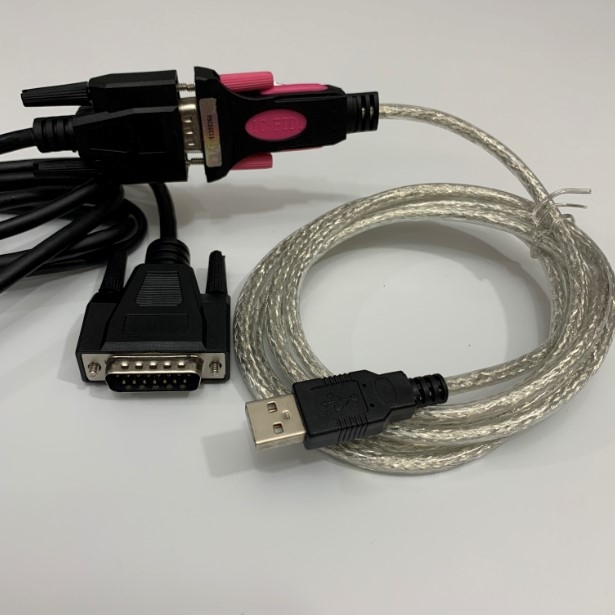 Bộ Combo Cáp Lập Trình Serial Port MUSASHI SHOTMASTER 400DS-S Với Máy Tính USB to Serial RS232 Z-TEK + Cable RS-232C D-SUB DB15 Male to RS232 Female Length 1.8M