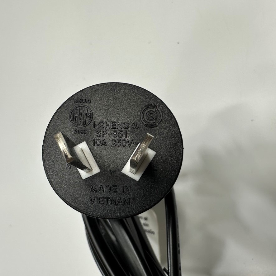 Dây Nguồn 1.5M 5ft AC Power Cord Australia 2 Pin Plug to C7 10A - 2.5A 250V 2x0.75mm² I-SHENG Electric Cable