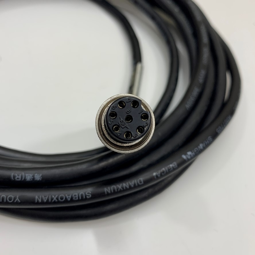 Cáp GX16 8 Pin Female to Female Plug Waterproof Connector Electrical Cable Dài 5M 17ft For Data Acquisition Systems and control system, Automotive and other industries