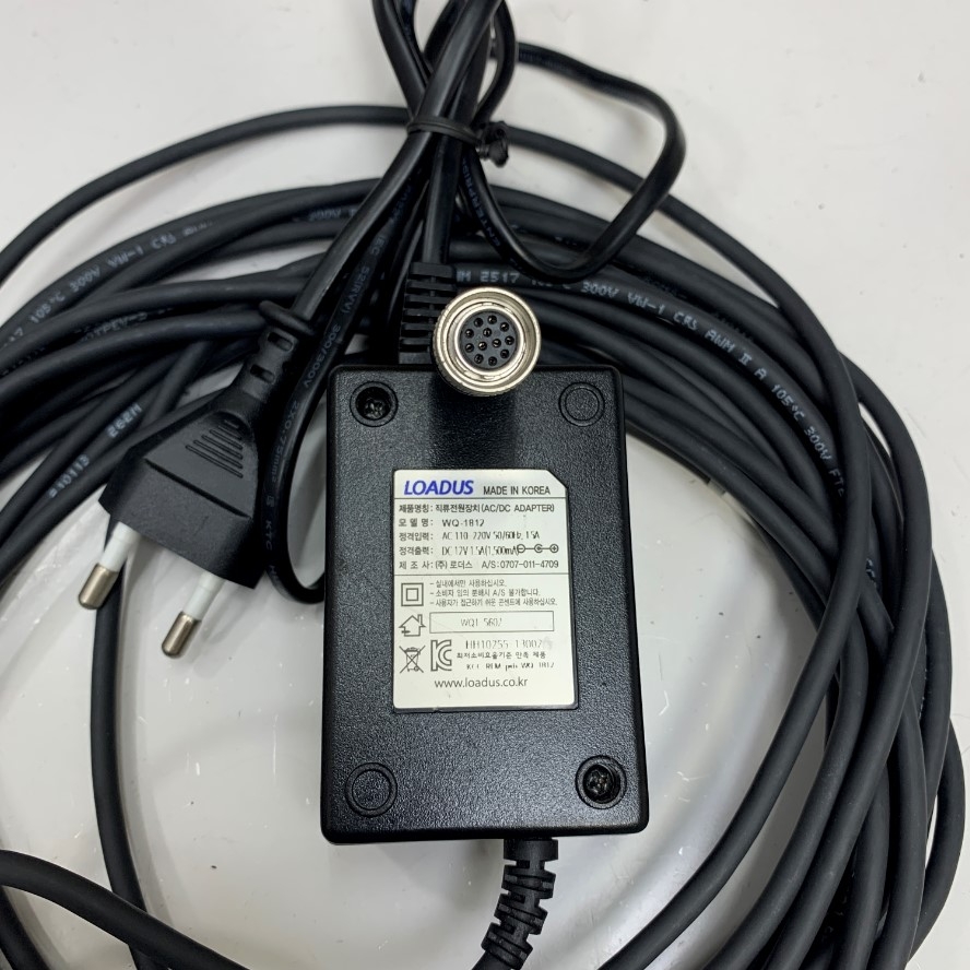 Adapter JAI-PWR-R-7M Original 12V 1.5A 18W LOADUS WQ-1812 Connector Size Hirose HR10A-10P-12S(73) 12 Pin Female Dài 7M 23ft For Basler Industrial Camera/Sony CCD Hitachi Industrial Machine Vision Camera