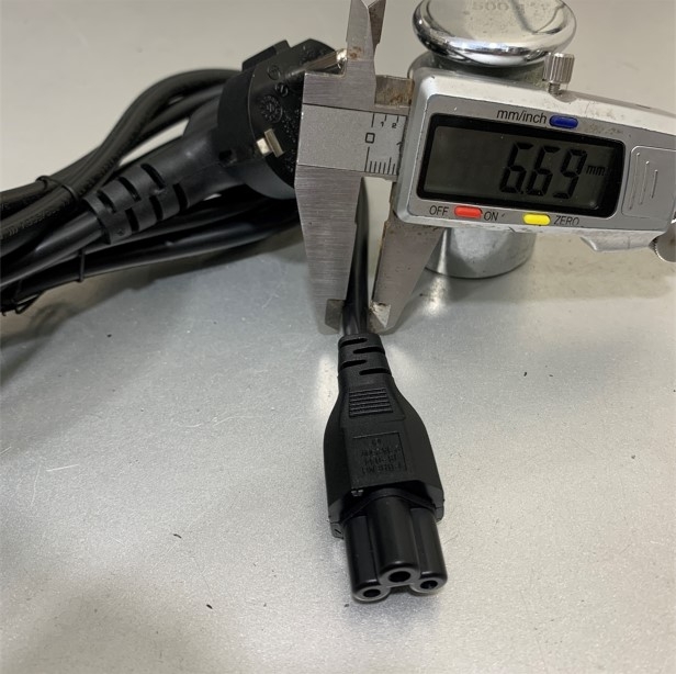 Dây Nguồn I-SHENG PS-023 IS-034 European Schuko Power Cord CEE 7/7 to C5 16A/2.5A 250V 3x.075mm² H05VV-F Cable OD 6.7mm Length 1.8M For TV Led Adapter Laptop